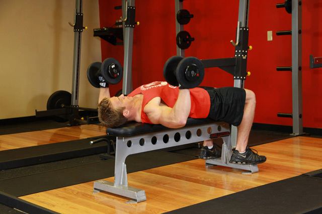 Dumbbell Bench Press – start position
