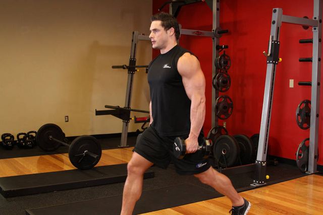 Dumbbell Lunges – start position