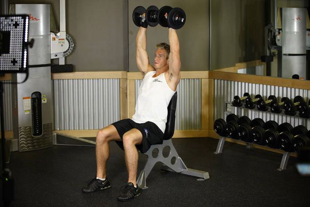 Dumbbell Shoulder Press – end position